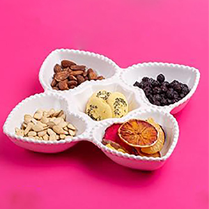 خرید و قیمت اردوخوری 5 خانه قلبی لبه چین سرامیکی