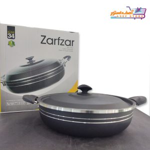 عکس شاخص تابه تفلون ظرف زر دودسته سایز 34 تا 52