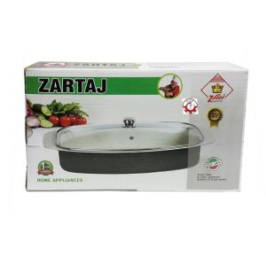 تابه ماهی زرتاج درب شیشه ای تفلون
