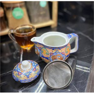 قوری چینی دمنوش صافی دار طرح دار